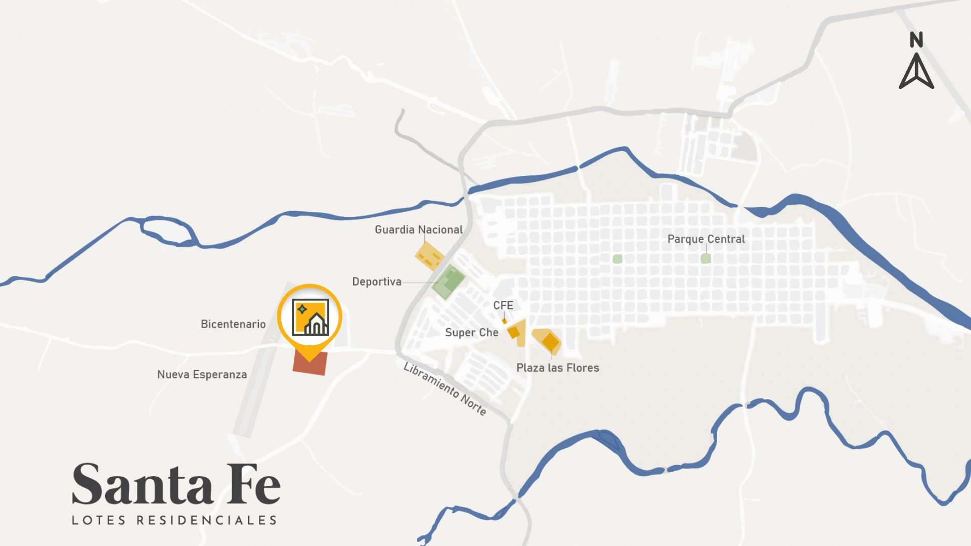 Mapa de ubicación de Santa Fe Residencial